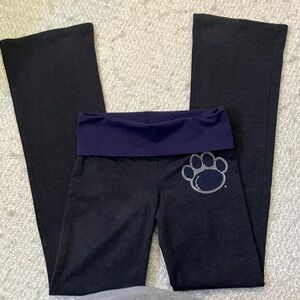 🐾 NWOT VICTORIAS SECRET PINK WOMENS SIZE XS GRAY PENN STATE FOLD OVER LEGGINGS
